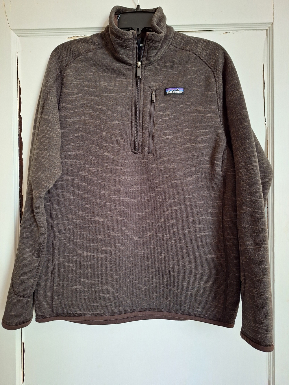 Patagonia Men’s Half-Zip Sweater in Heathered Brown Sz M
